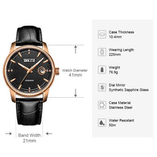 Load image into Gallery viewer, BALCO Men Watch Automatic Leather Vintage Wristwatches