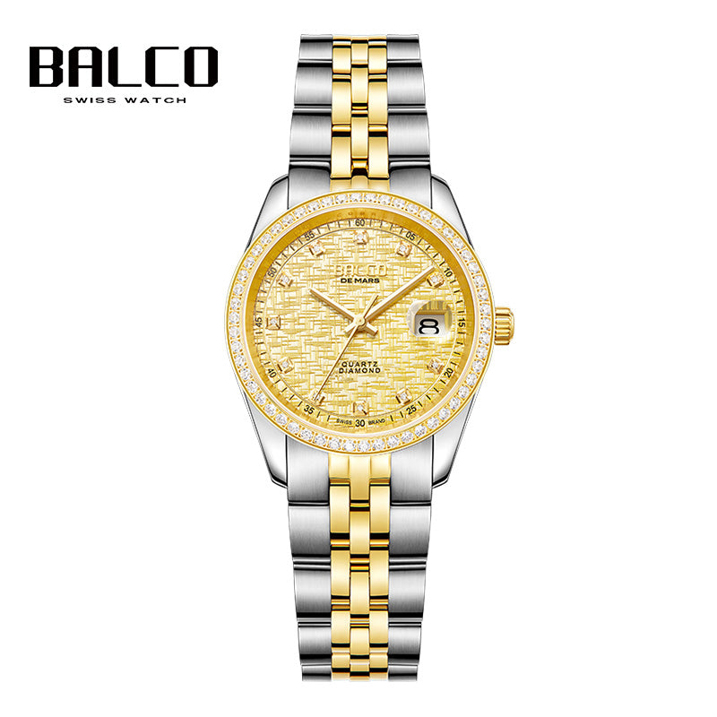 BALCO 24K 金女士奢華鑽石手錶