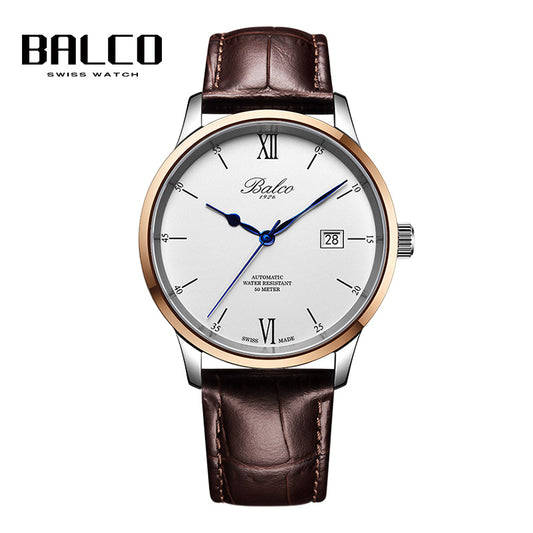 BALCO Men Automatic Watches -41mm Dial,Leather Watch for Work