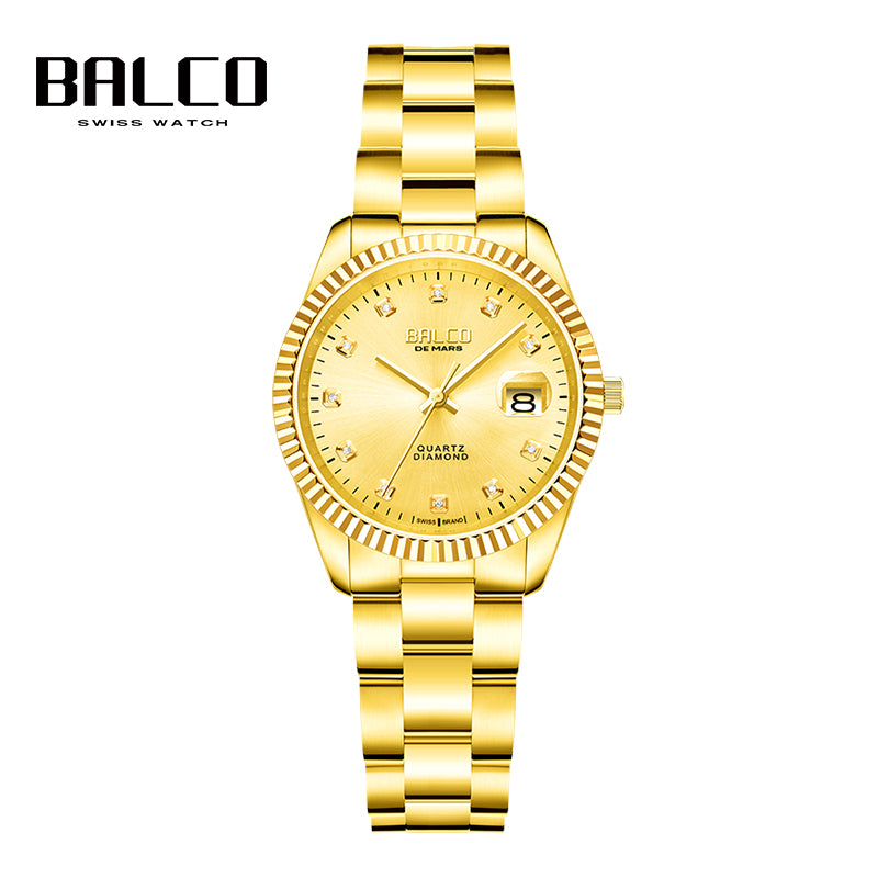 BALCO 24K 金女士奢華鑽石手錶