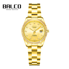 將圖片載入圖庫檢視器 BALCO 24K 金女士奢華鑽石手錶