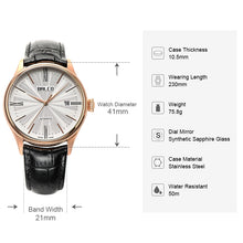 Load image into Gallery viewer, BALCO Men&#39;s Automatic Watches 41mm Leather Casual Watch