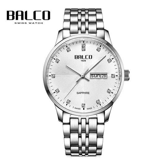 BALCO Men Quartz Wristwatches-Sapphire Glass, Zircon Dial,Simple Style for Fomal Wear