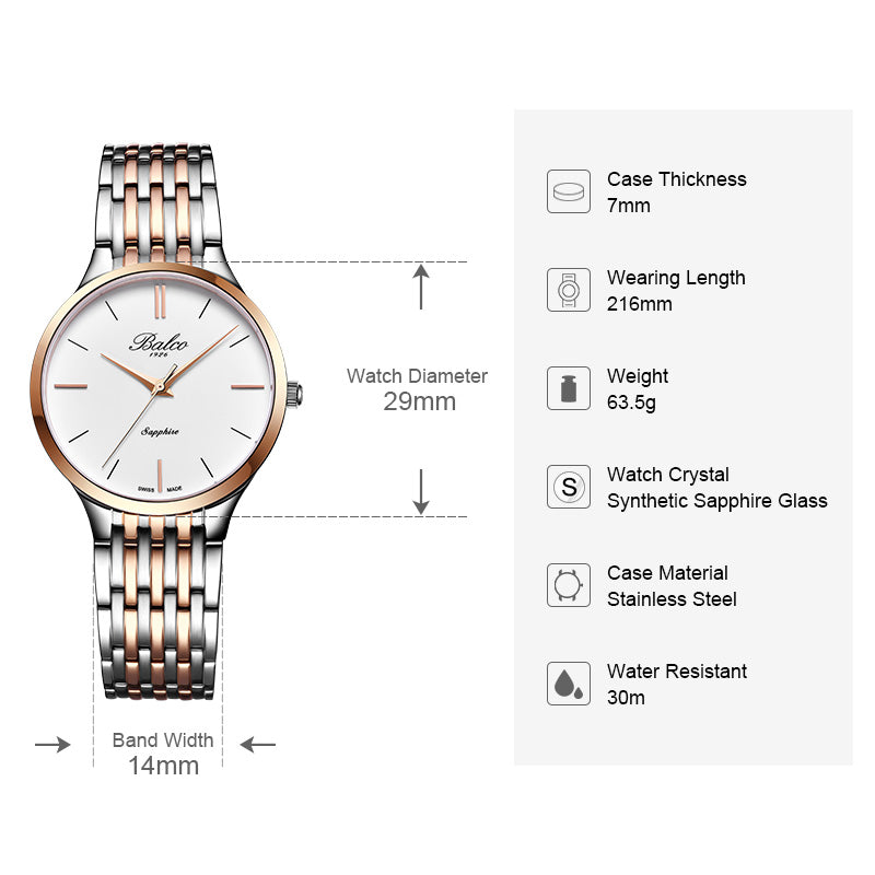 BALCO Women Quartz Wristwatch Simple Fashion Watch