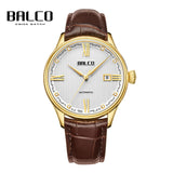 BALCO Men's Automatic Watch Leather Male Business Wristwatches