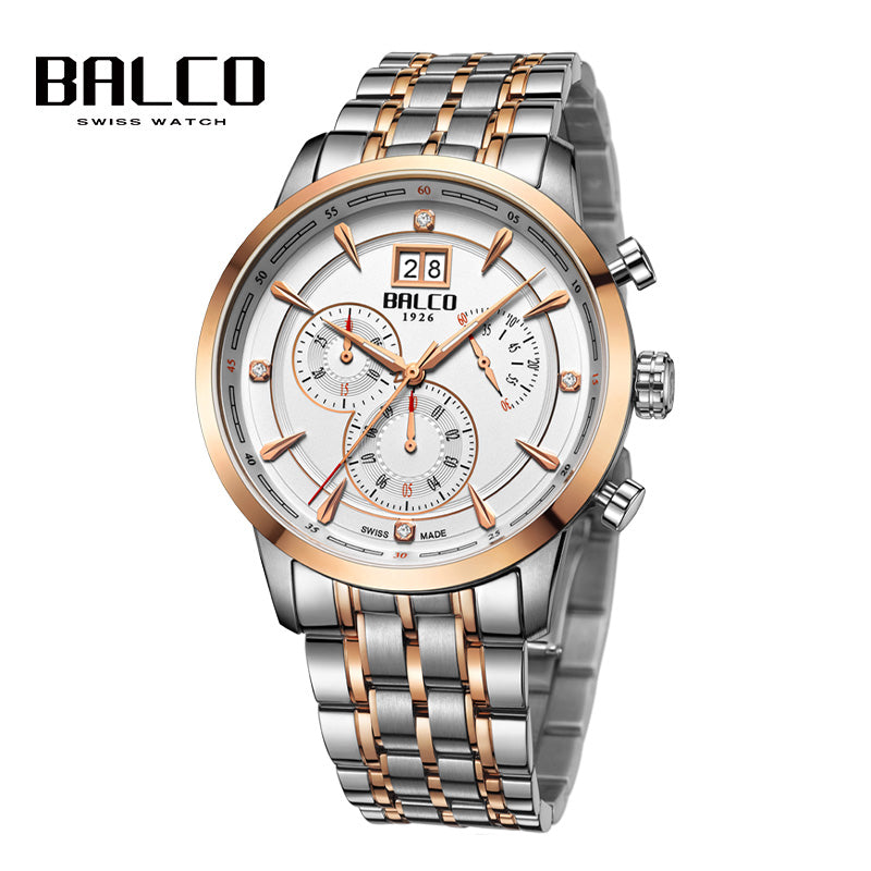 BALCO Chronograph Watches With Calendar Quartz Wristwatch