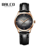 BALCO Women's Mechanical Watches Simple Leather Wristwatches