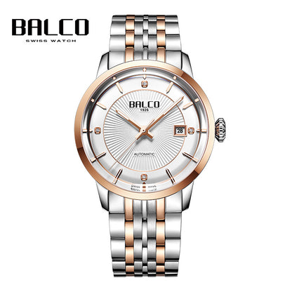 BALCO Mens Swiss Mechanical Wristwatch-Stainless Steel,Simple Style for Daily Wear