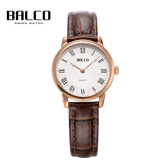 BALCO Women Leather Watch-Brown Strap,Vintage Style for Daily Wear