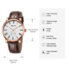 Load image into Gallery viewer, BALCO Men Quartz Watch Leather Business Wristwatch 40mm