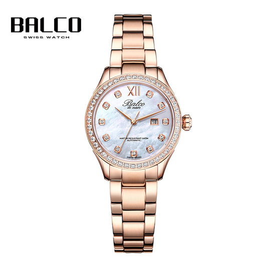 BALCO Women Mechanical Wristwatch-Calendar,Ziron Dial,Fashion Style for Work