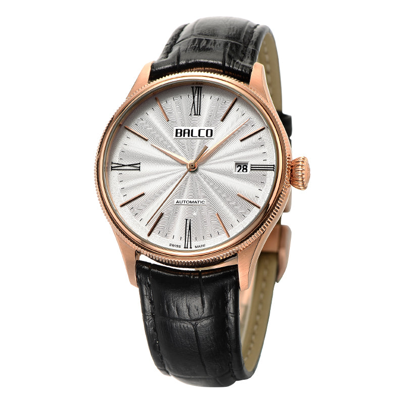 BALCO Men's Automatic Watches 41mm Leather Casual Watch