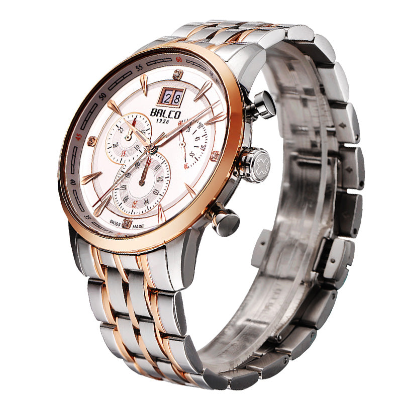 BALCO Chronograph Watches With Calendar Quartz Wristwatch