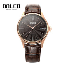 Load image into Gallery viewer, BALCO Men Mechanical Watch Leather Business Wristwatches