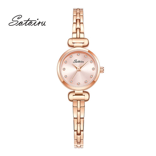 Sotoiru Women Watches Simple Round Rose Gold Watch for Daily Wear