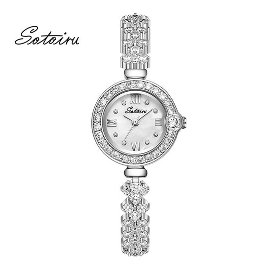 Sotoiru Bracelet Watch Round Full Ziron Bridal Jewellery For Wedding