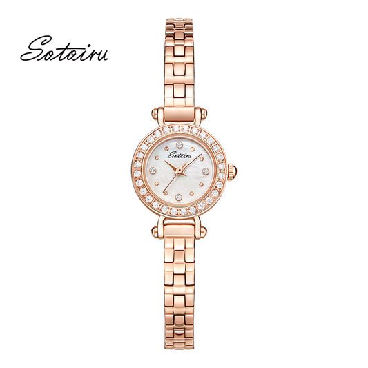 Sotoiru Women Watches Round Rose Gold Bracelet Watch for Birthday Gifts