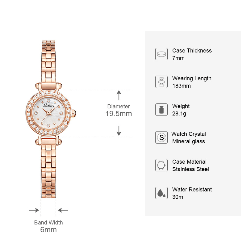 Sotoiru 女士手錶 玫瑰金手錶 T2018