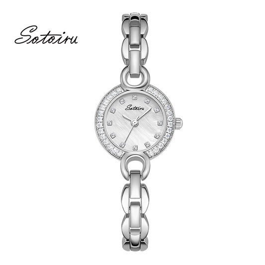 Sotoiru Women's Watch Round Minimal Bracelet Watch for Cocktail Party