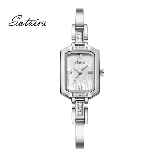 Sotoiru Ladies Watches Square Minimal Wristwatch for Daily Wear