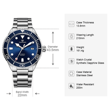 Load image into Gallery viewer, TIAN WANG Diving Watch 20ATM Man Watch Steel Sport Watches GS201251