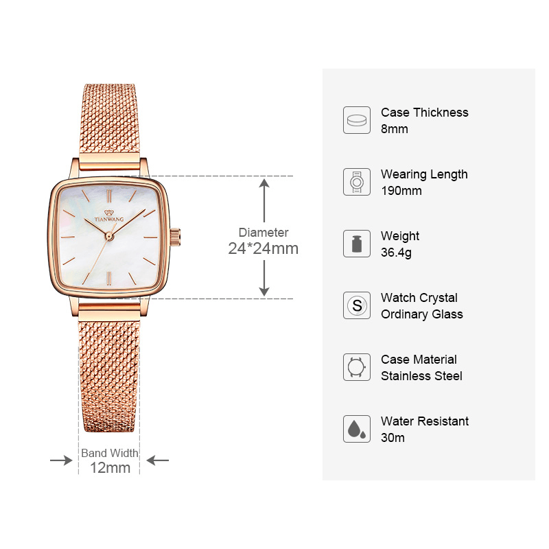 TIAN WANG Women Watches Fashion Rose Gold Quartz Watch LS31235