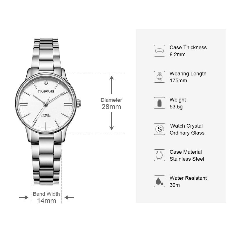 TIAN WANG Women Watches Fashion Silver Watch LS31332