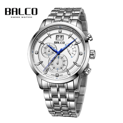 BALCO Chronograph Watches With Calendar Quartz Wristwatch